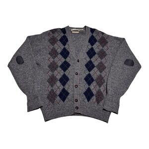 Vintage‎ Christopher Hayes Shetland Wool Ireland Made Cardigan Sweater Men's L